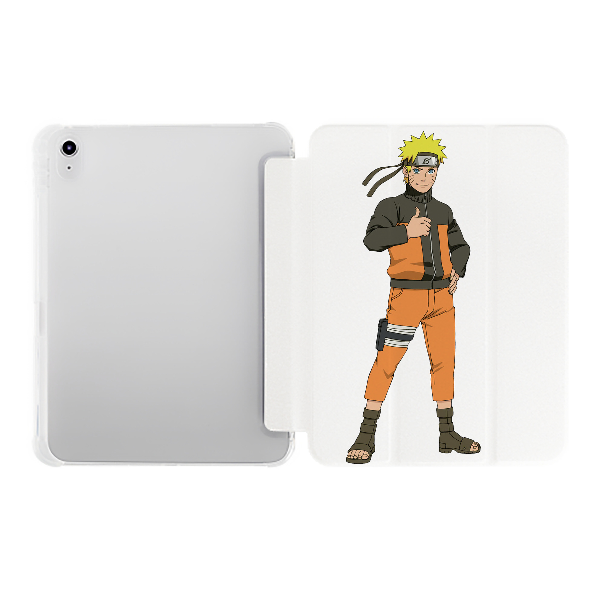 （画像用） NARUTO -ナルト- うずまき ナルト Uzumaki Naruto IPad ケース ペン収納付き 三つ折りスタンド PUレザー×シリコン 対応機種9.5/10.5/10.9インチ